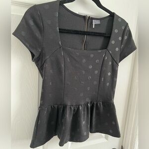Polka-Dot Peplum Top